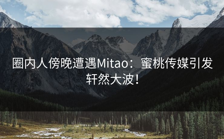 圈内人傍晚遭遇Mitao:蜜桃传媒引发轩然大波! 圈内人傍晚遭遇Mitao:蜜桃传媒引发轩然大波!