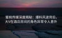 蜜桃传媒深度揭秘：爆料风波背后，大V在酒店房间的角色异常令人意外
