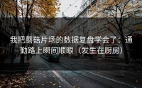 我把蘑菇片场的数据复盘学会了：通勤路上瞬间顺眼（发生在厨房）