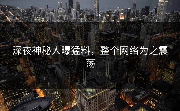 深夜神秘人曝猛料，整个网络为之震荡